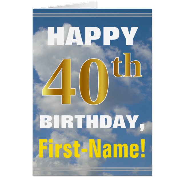 Bold, Ciel nuageux, Faux Gold 40e Anniversaire + N (Devant)