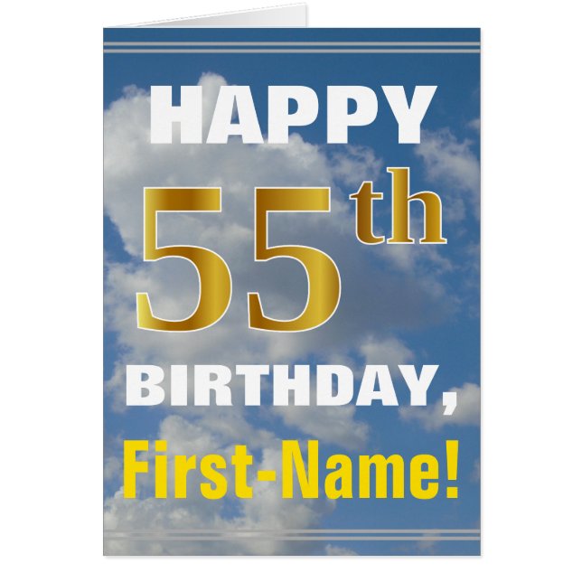 Bold, Ciel nuageux, Faux Gold 55e anniversaire + N (Devant)