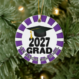 Bold Class of 2027 Photo Graduation Keramik Ornament