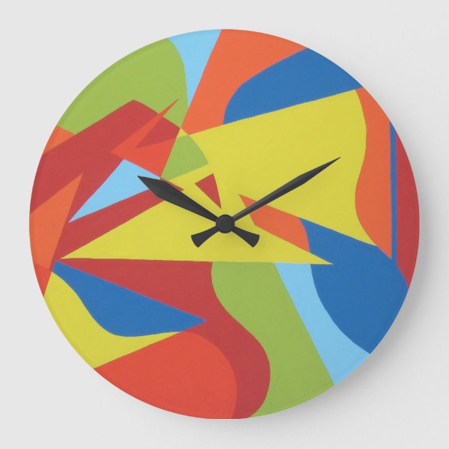 Bold Color Splash Toucan Wall Clock Große Wanduhr (Vorderseite)
