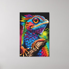Bold Colorful Rainbow Lizard Gecko Süße Tier Art Leinwanddruck