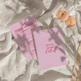 Bold colorful Retro Funky Modern Wedding Details   Begleitkarte