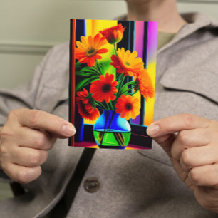 Bold Colors Artistic Floral Bouquet Begrüßung Karte