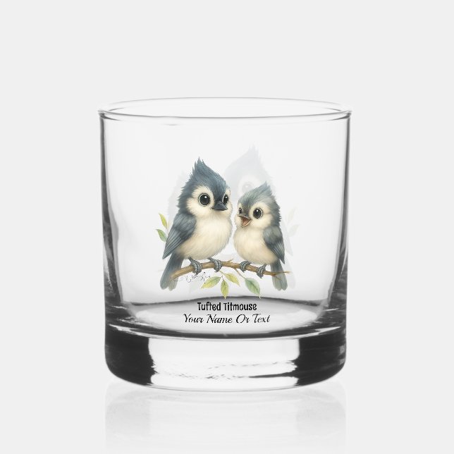 Bold Curious Titmouse Whiskyglas (Vorderseite)