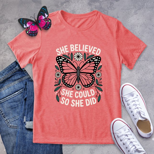 Bold Daisy Butterfly Motivation Shirt (Von Creator hochgeladen)