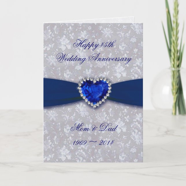Bold Damask 45. Hochzeitstag Grußkarte Karte (Vorderseite)