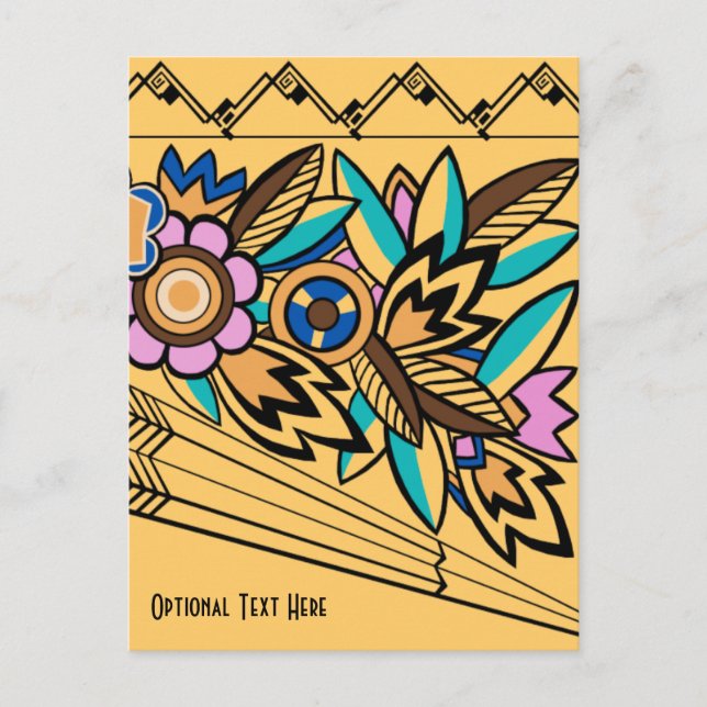 Bold Deko Florals in Apricot Postkarte (Vorderseite)
