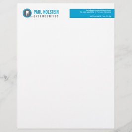 BOLD DENTIST LETTERHEAD: modernes Zahnlogo blau Briefkopf