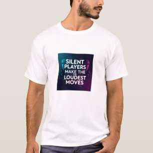 Bold Digital Artwork with Silhouetted Masks and Mo T-Shirt