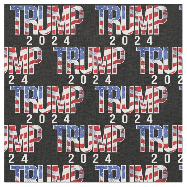 Bold Donald Trump 2024 Patriotisches Muster Stoff (Nahaufnahme)