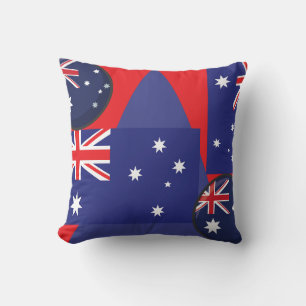 Bold Down Under Hues: Aussie Spirit Square Kissen