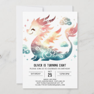 Bold Dragon Birthday Printable Einladung