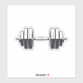 Bold Dumbell Power - Minimalistische Fitness Desig Aufkleber