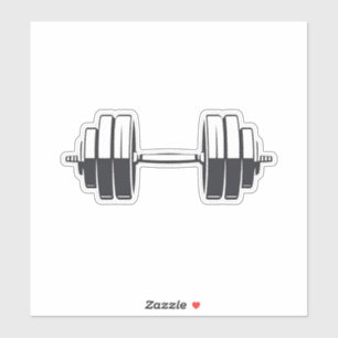Bold Dumbell Power - Minimalistische Fitness Desig Aufkleber