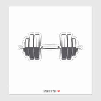 Bold Dumbell Power - Minimalistische Fitness Desig Aufkleber