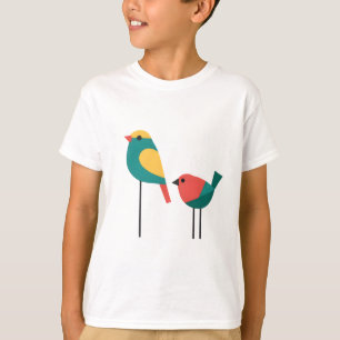 Bold Duo - Minimalistische geometrische Vögel T-Shirt