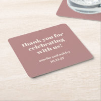 Bold Dusty Rose Retro Custom Wedding Vielen Dank