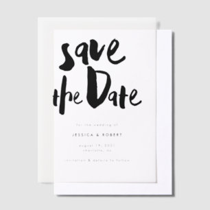 Bold Edgy Modern Black Brush Script Foto Wedding