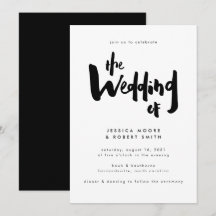 Bold Edgy Modern Black Brush Script Hochzeit