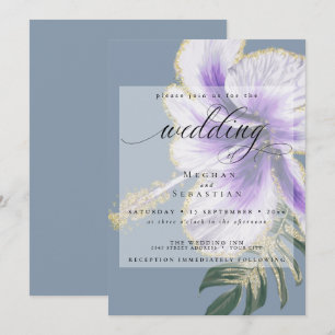 Bold Elegant Amethyst Lila Floral Wedding Invita Einladung