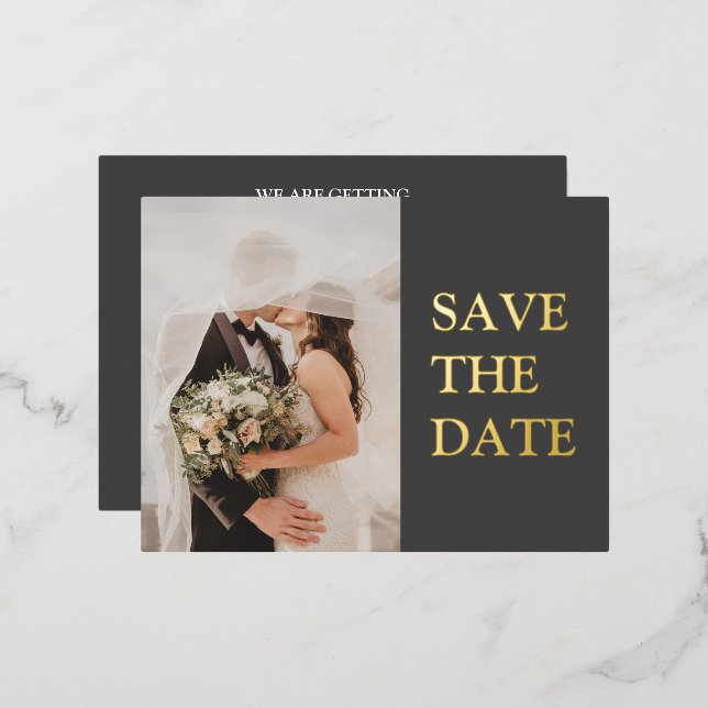 BOLD | Élégant & Moderne Faire-Part de Mariage Pho (Recto/Verso)