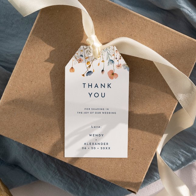 Bold elegante Floral Wedding Danke Geschenkanhänger (Von Creator hochgeladen)