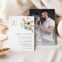 Bold elegantes Floral Monogram Wappen Wedding Foto