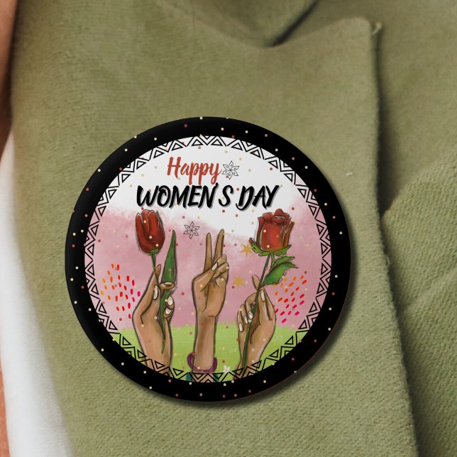 Bold & Empowering: Modern WOMEN'S DAY Statement  Button (Bold & Empowering Modern WOMEN'S DAY Statement Button)
