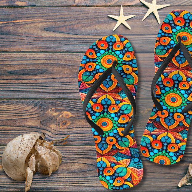 Bold Ethnic Mandala Flip Flops (Von Creator hochgeladen)