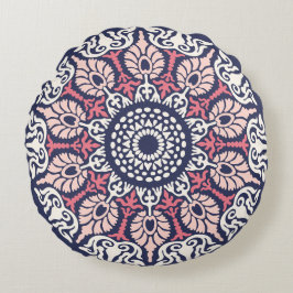 Bold Ethnic Modern Mandala boho chic Indian Yoga Rundes Kissen