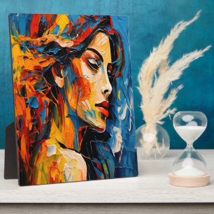 Bold Expressionist Female Portrait Abstrakt Art Fotoplatte