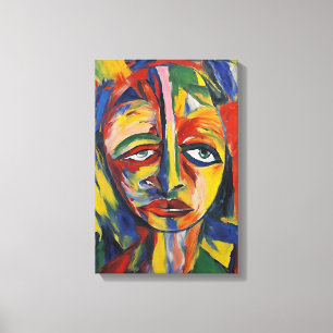 Bold Expressionist Portrait Emotional Abstrakt Art Leinwanddruck