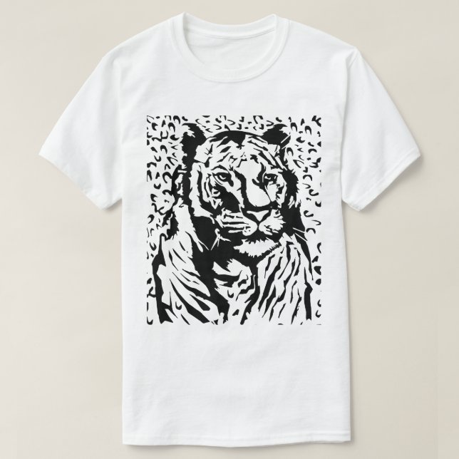 Bold & Fierce Tiger T - Shirt - HandGezeichnet Exk (Design vorne)