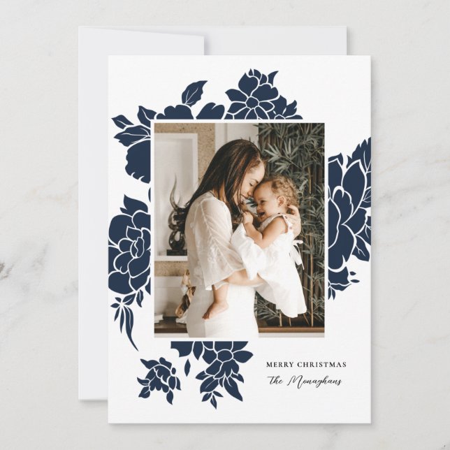 Bold Floral Cutout | Marine | Weihnachten im Foto (Vorderseite)