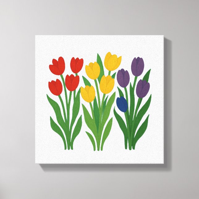 Bold Floral Design Tulip Wall Art Leinwanddruck (Vorderseite)