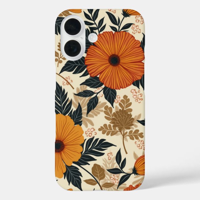 Bold Floral Geometry iPhone 16 Case (Rückseite)