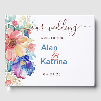 Bold Floral Wedding  Gästebuch