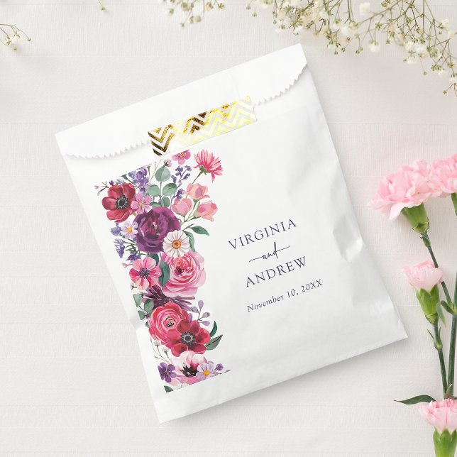 Bold Floral Wedding Geschenktütchen (Bold Floral Wedding Favor Bag by Painted Paperie
)