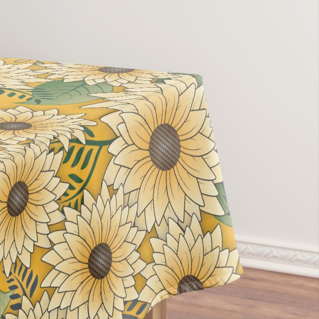 Bold Floral Yellow Sonnenblume Garten Tischdecke (Beispiel)