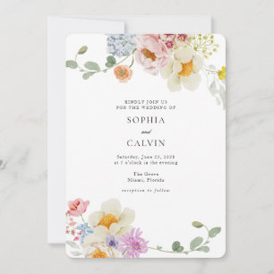 Bold Florals Love in Bloom Faire-part de mariage