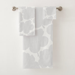 Bold Florals Monochrome Natural Gray Badhandtuch Set