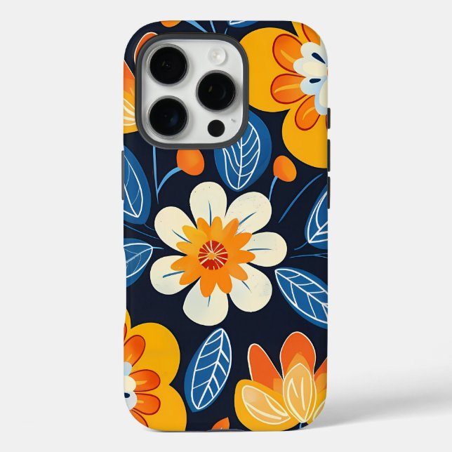 Bold Folk Art Foral iPhone 16 Pro Hülle (Rückseite)
