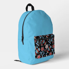 Bold Folk Floral Pattern Bedruckter Rucksack