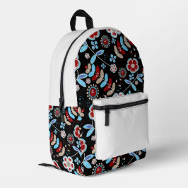 Bold Folk Floral Pattern Bedruckter Rucksack