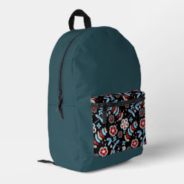 Bold Folk Floral Pattern Bedruckter Rucksack
