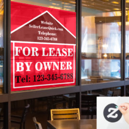 BOLD FOR LEASE BY OWNER Custom Real Estate Fensteraufkleber
