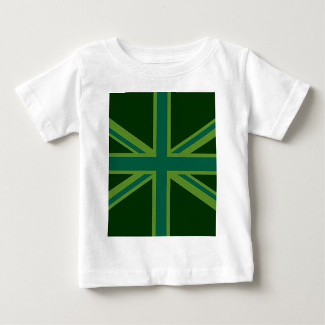 Bold Forest Green Union Jack Baby T-shirt (Vorderseite)