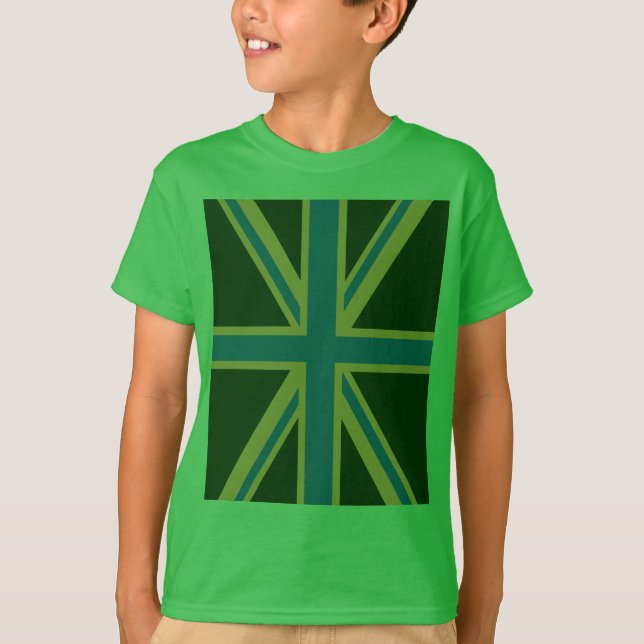Bold Forest Green Union Jack T-Shirt (Vorderseite)