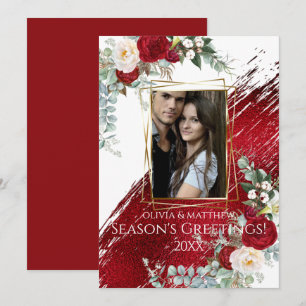 BOLD Foto Rahmen Crimson Season's Greetings Einladung