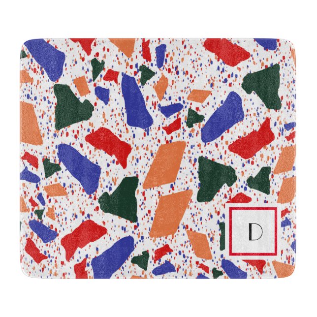 Bold Fun Terrazzo Abstrakt Splash Art Schneidebrett (Vorderseite)